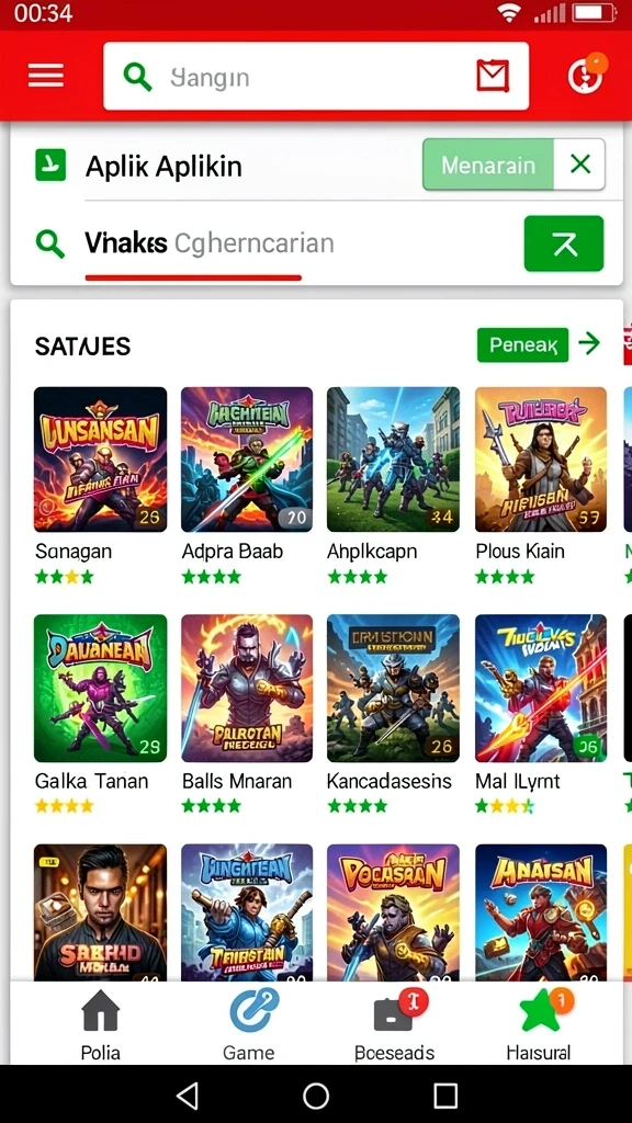 rk77 - Screenshot menunjukkan level yang menantang dengan rintangan menarik.